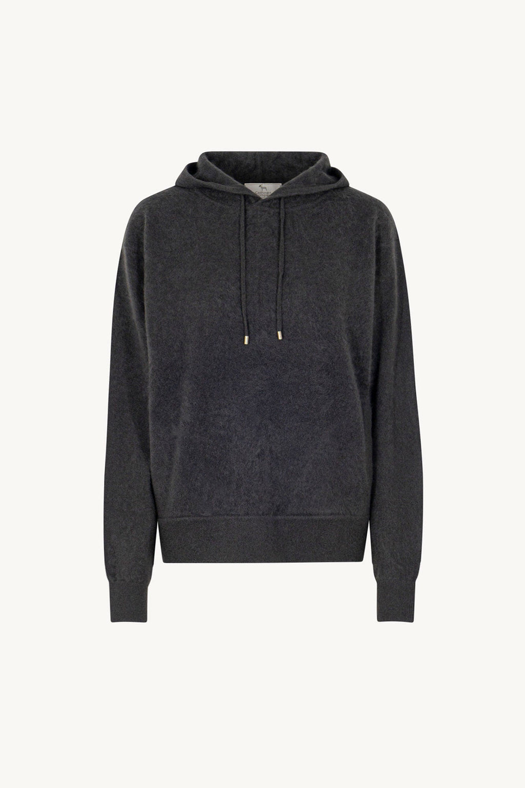 Felpa con Cappuccio Unisex in Puro Cashmere Spazzolato Ardesia