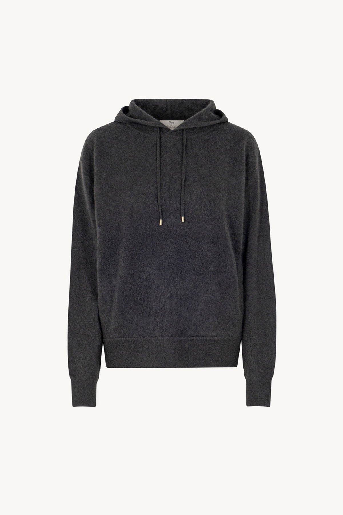 Felpa con Cappuccio Unisex in Puro Cashmere Spazzolato Ardesia