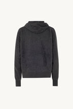 Felpa con Cappuccio Unisex in Puro Cashmere Spazzolato Ardesia