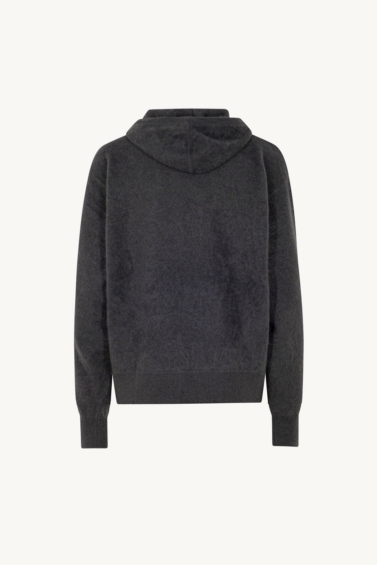 Felpa con Cappuccio Unisex in Puro Cashmere Spazzolato Ardesia