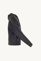 Felpa con Cappuccio Unisex in Puro Cashmere Spazzolato Ardesia