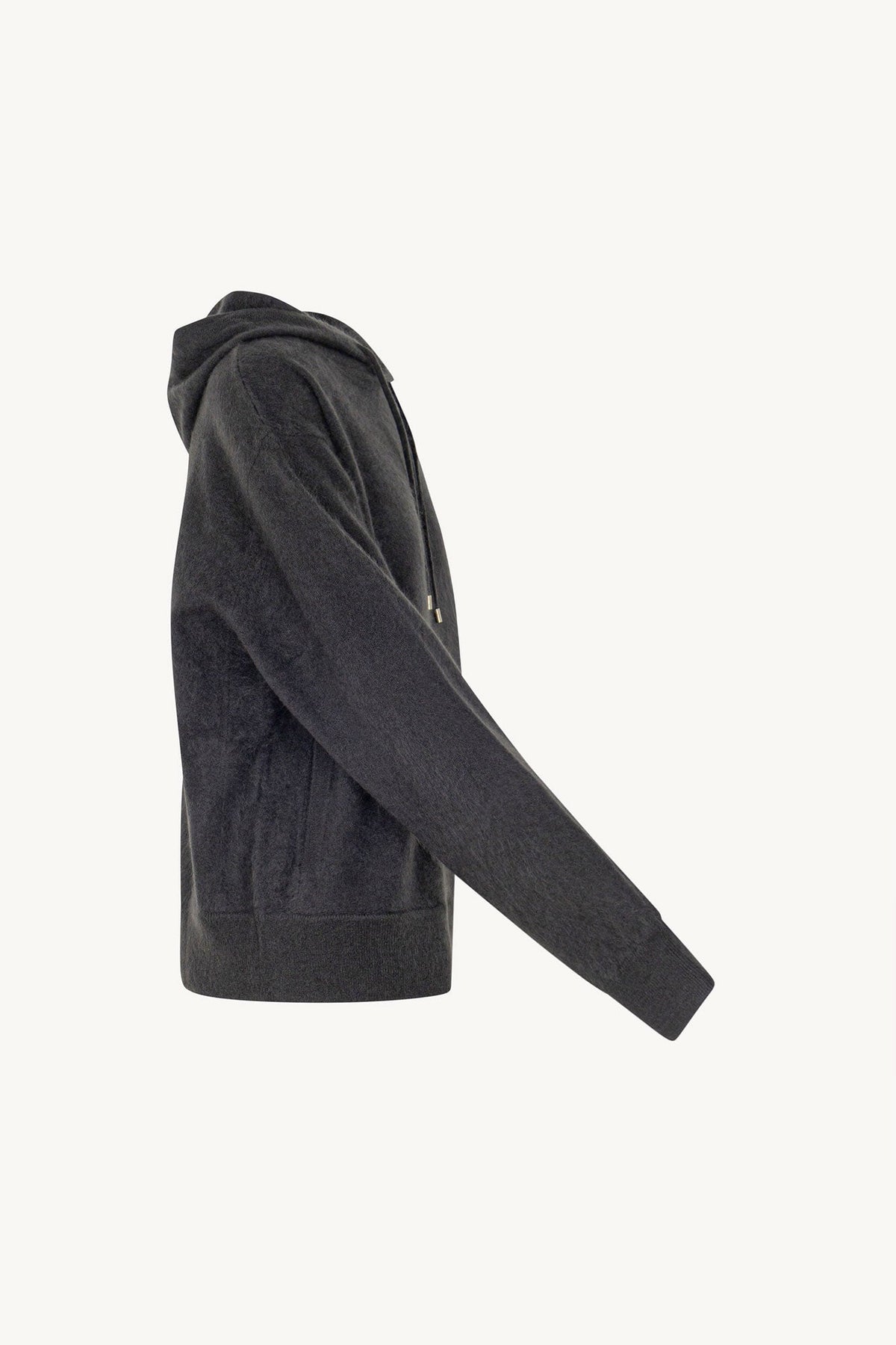 Felpa con Cappuccio Unisex in Puro Cashmere Spazzolato Ardesia