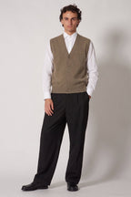Gilet con Bottoni in Puro Cashmere Dune
