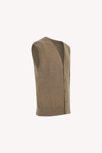 Gilet con Bottoni in Puro Cashmere Dune