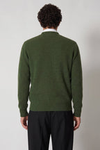 Lupetto Mezza Zip a Costa Inglese in Puro Cashmere Loden