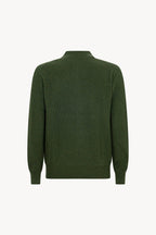 Lupetto Mezza Zip a Costa Inglese in Puro Cashmere Loden