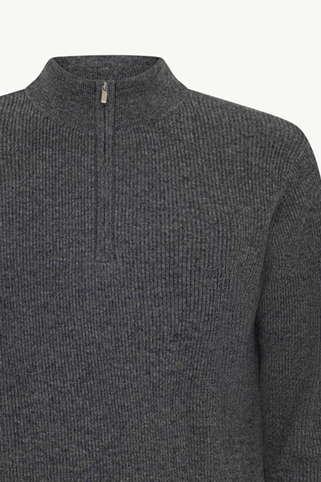 Lupetto Mezza Zip a Costa Inglese in Puro Cashmere Flanella