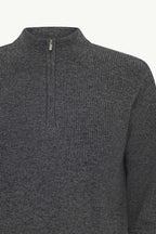 Lupetto Mezza Zip a Costa Inglese in Puro Cashmere Flanella