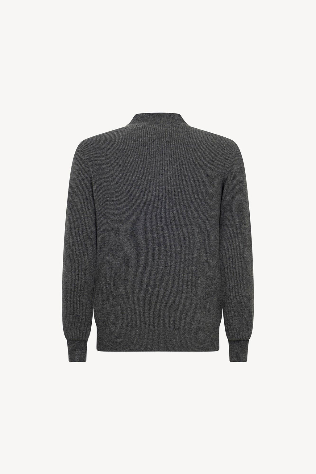 Lupetto Mezza Zip a Costa Inglese in Puro Cashmere Flanella