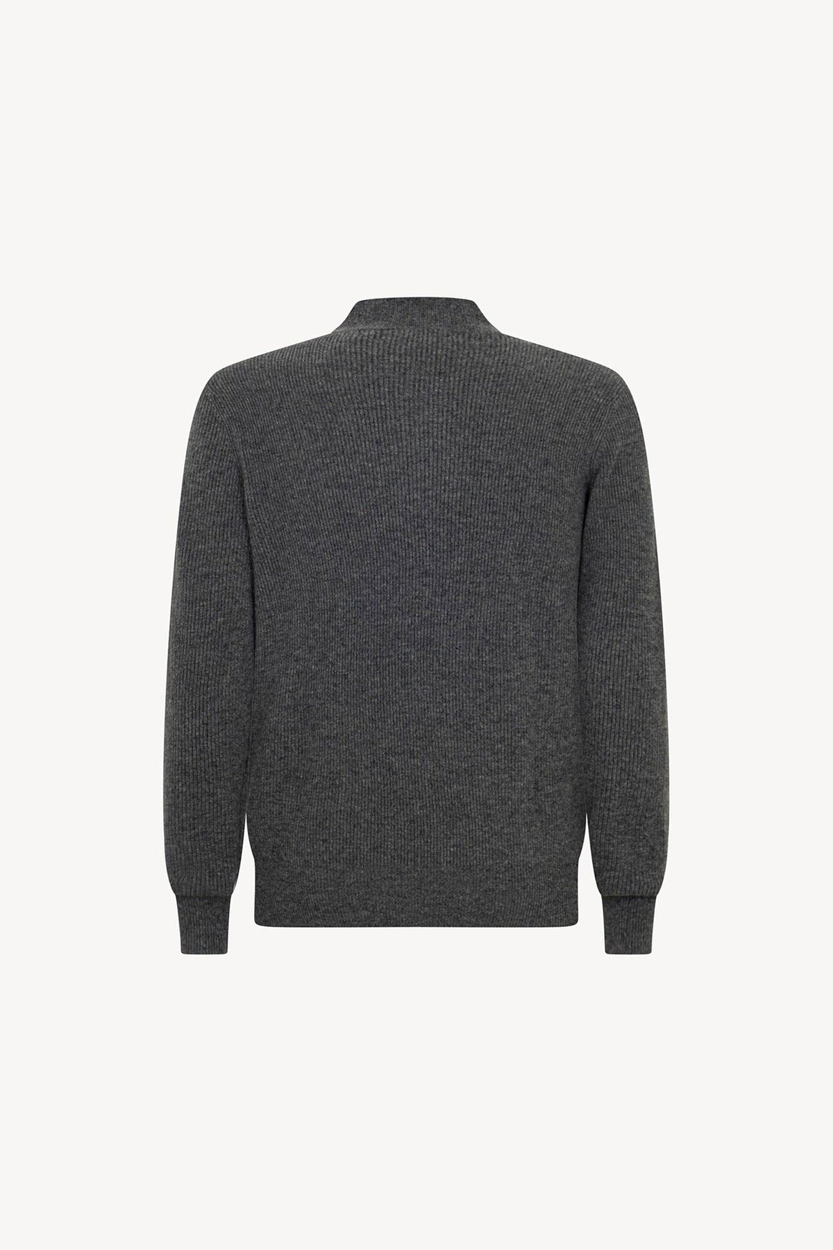 Lupetto Mezza Zip a Costa Inglese in Puro Cashmere Flanella