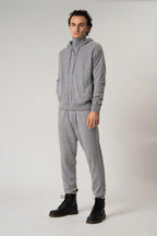Felpa Uomo con Cappuccio in Puro Cashmere Silver