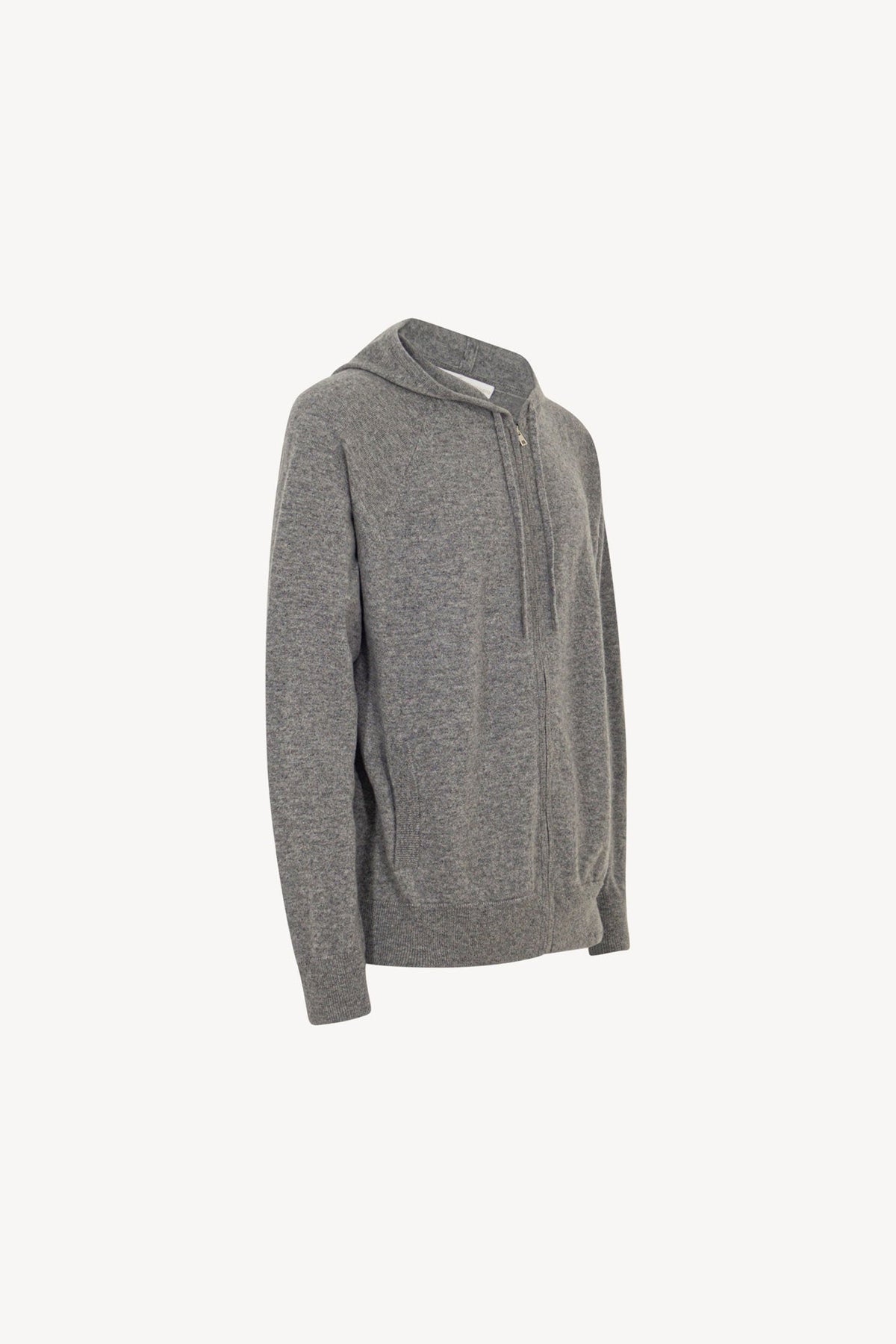 Felpa Uomo con Cappuccio in Puro Cashmere Silver