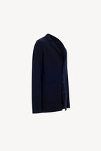 Blazer in Maglia Stoffa in Puro Cashmere Navy