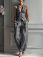 AMARA | BUTTON-FRONT TWO-PIECE SET