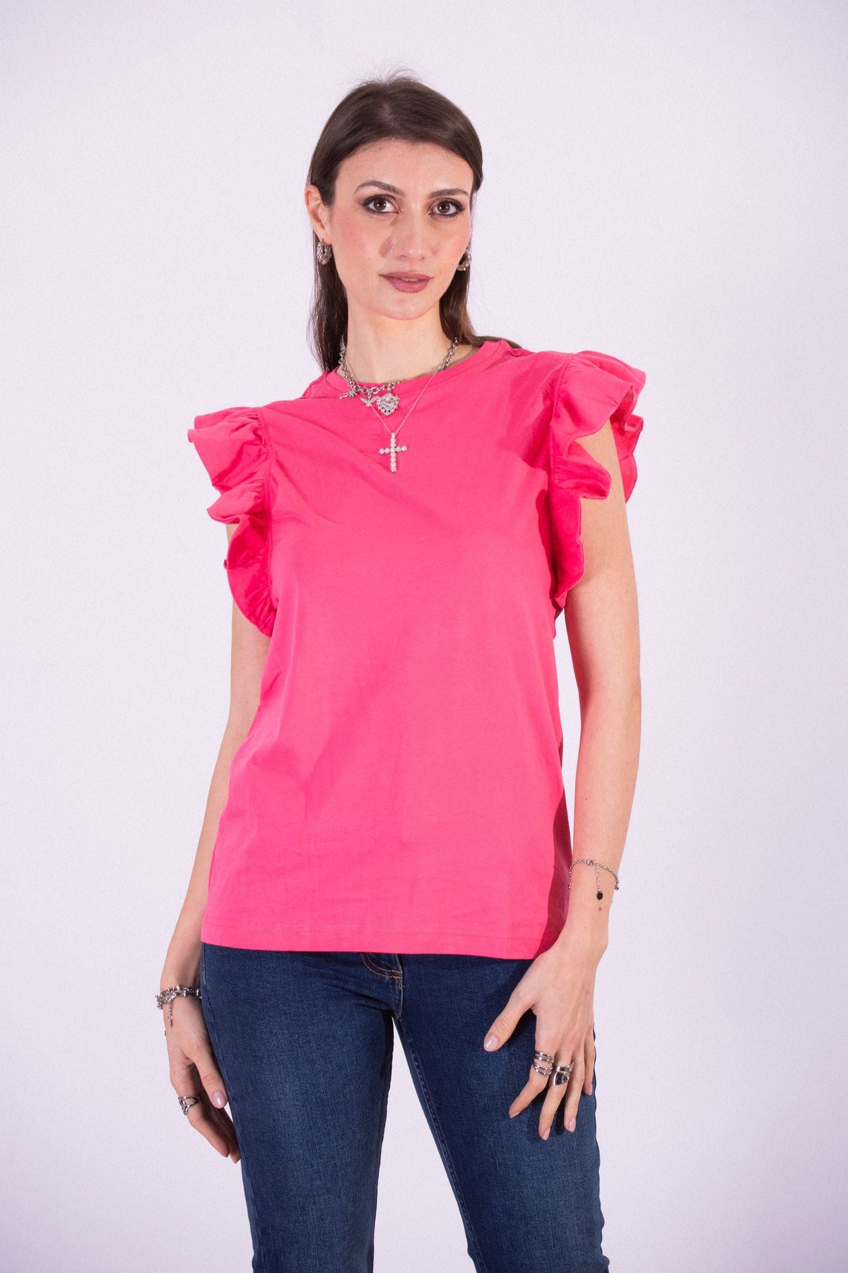 SILVIAN HEACH T-SHIRT MANICA ARRICCIATA