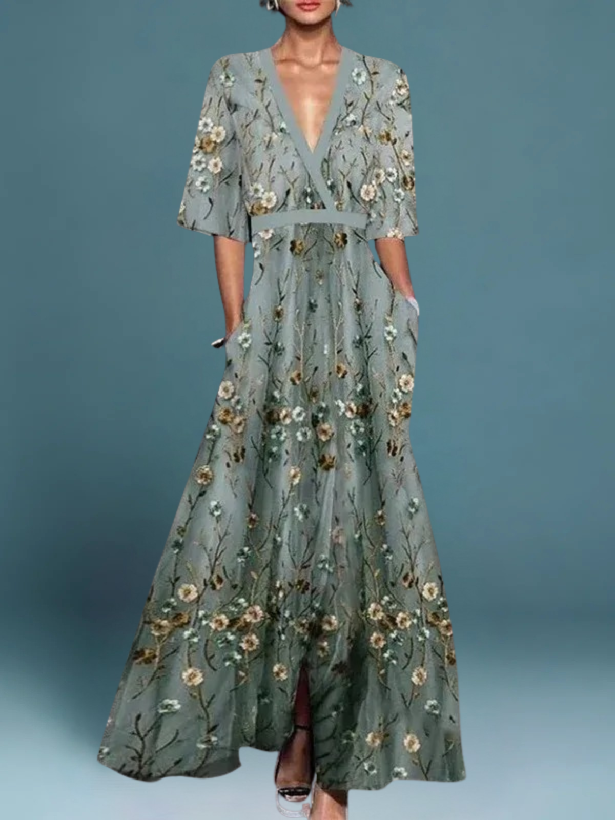 Fiorella - Abito Lungo Floreale Elegante
