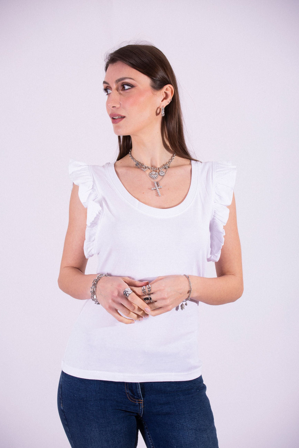 SILVIAN HEACH T-SHIRT SCOLLO A SCOOP