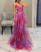 Gwendolyn - Elegante Abito Lungo con Stampa Floreale Donna