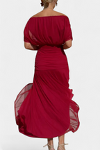 Amarra™ – Abito Lungo Elegante in Chiffon Drappeggiato