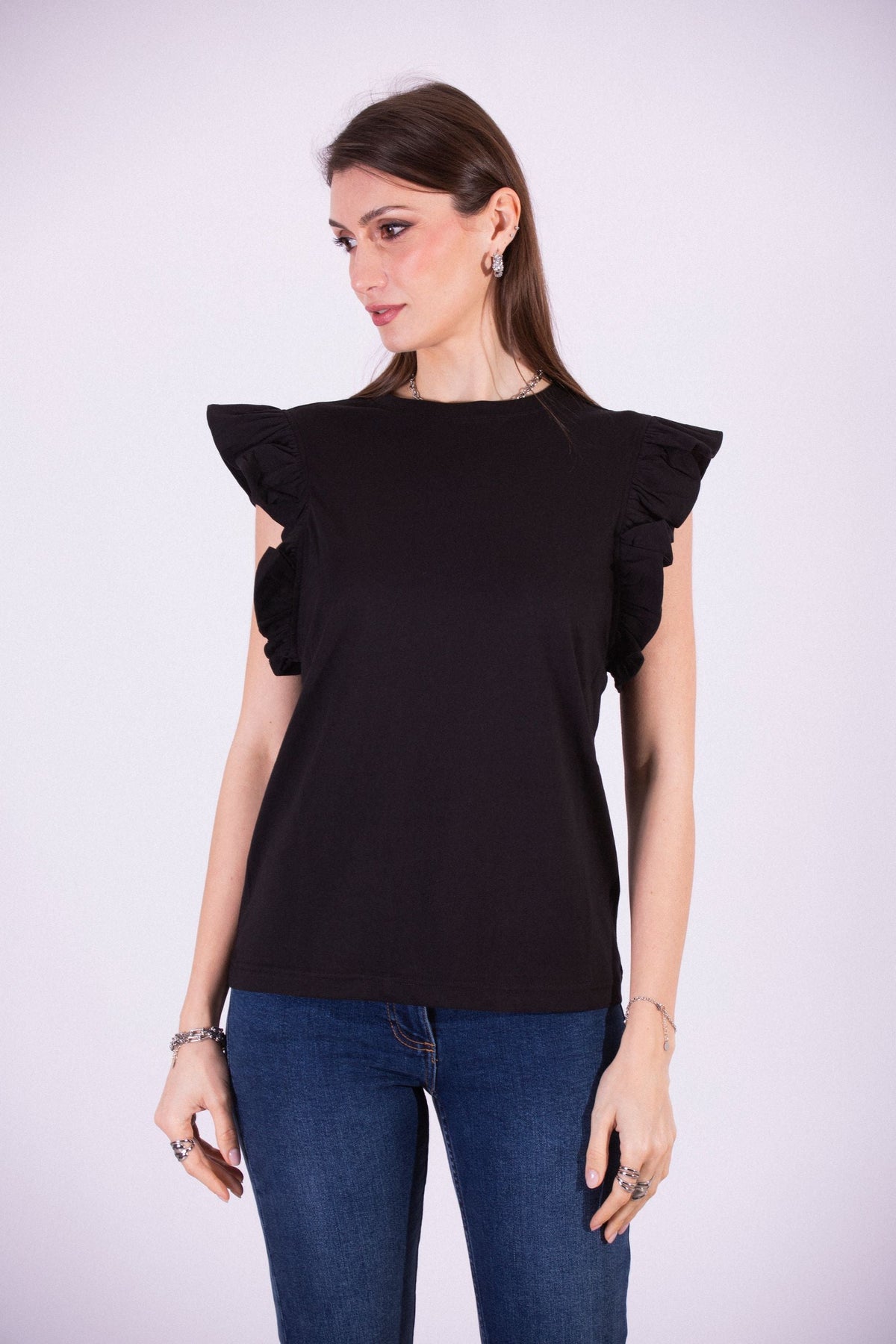 SILVIAN HEACH T-SHIRT MANICA ARRICCIATA