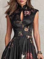 VIOLETTA | PLEATED SATIN MIDI DRESS