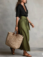RIVER | SHIRT & MIDI SKIRT SET