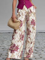 ROSE | FLORAL WIDE-LEG TWO-PIECE SET