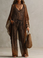 CASSIA | GRADIENT LEOPARD CHIFFON THREE-PIECE SET