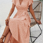 Alessandra™ – Vestito Lungo Floreale a Portafoglio