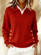 Evelina | Maglione Scollo a V con Colletto