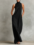 Adalinda | Abito Lungo Elegante a Collo Alto