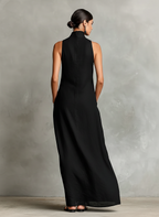 Adalinda | Abito Lungo Elegante a Collo Alto