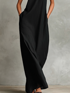 Adalinda | Abito Lungo Elegante a Collo Alto