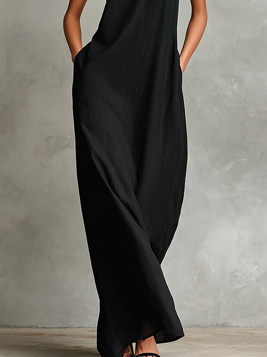 Adalinda | Abito Lungo Elegante a Collo Alto