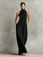Adalinda | Abito Lungo Elegante a Collo Alto