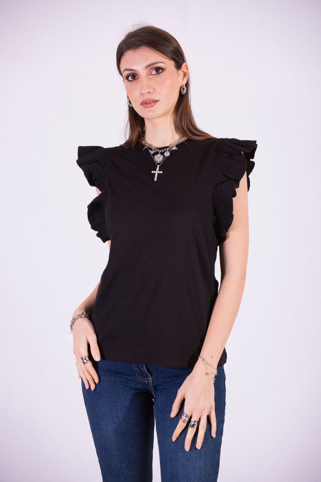 SILVIAN HEACH T-SHIRT MANICA ARRICCIATA