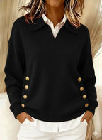 Evelina | Maglione Scollo a V con Colletto