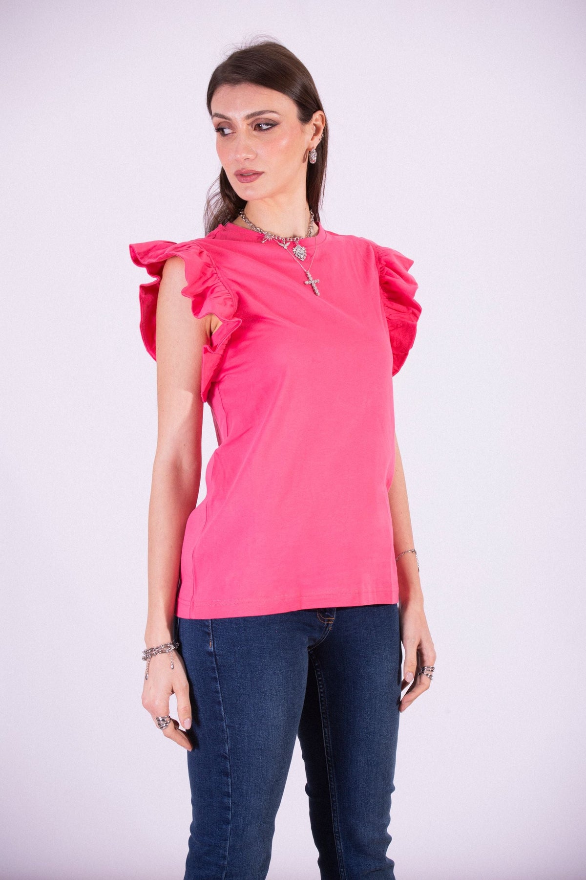 SILVIAN HEACH T-SHIRT MANICA ARRICCIATA