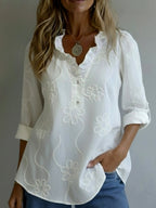 Amelia™ | Embroidered Cotton Blouse