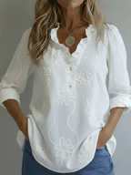 Amelia™ | Embroidered Cotton Blouse