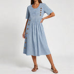 SIENNA | BREATHABLE STRIPE MIDI DRESS