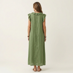 JOSETTE | RUFFLE V-NECK MAXI DRESS