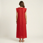 JOSETTE | RUFFLE V-NECK MAXI DRESS