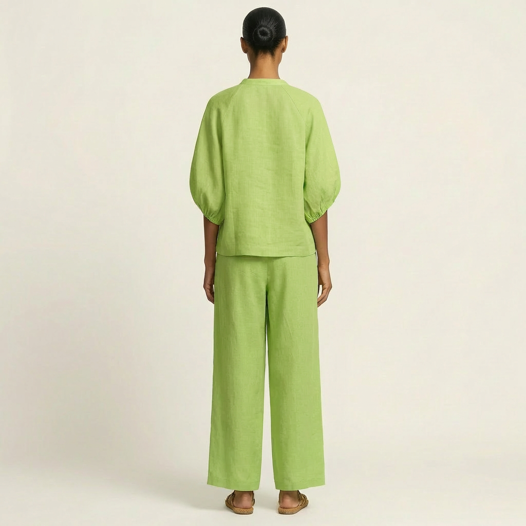 Alice | Set con Zip Frontale e Maniche a Sbuffo