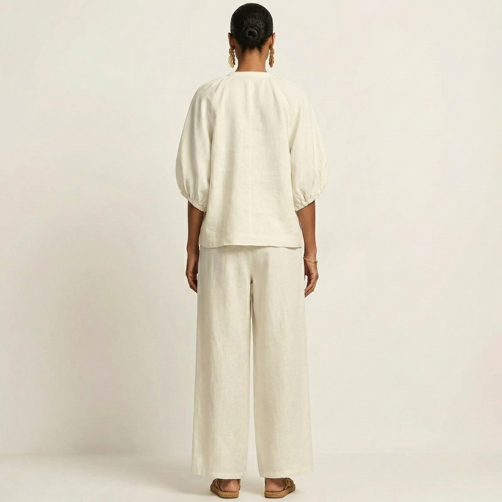 Alice | Set con Zip Frontale e Maniche a Sbuffo