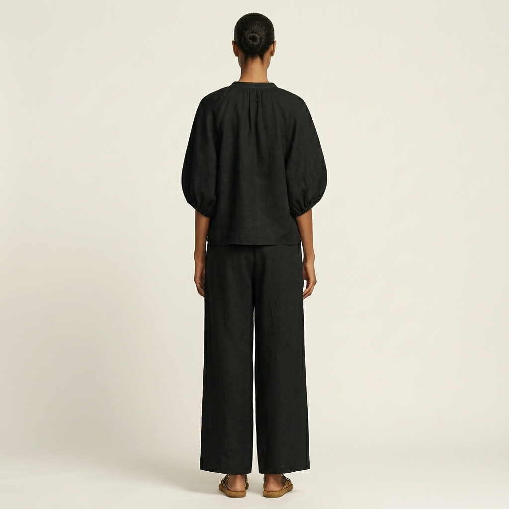 Alice | Set con Zip Frontale e Maniche a Sbuffo