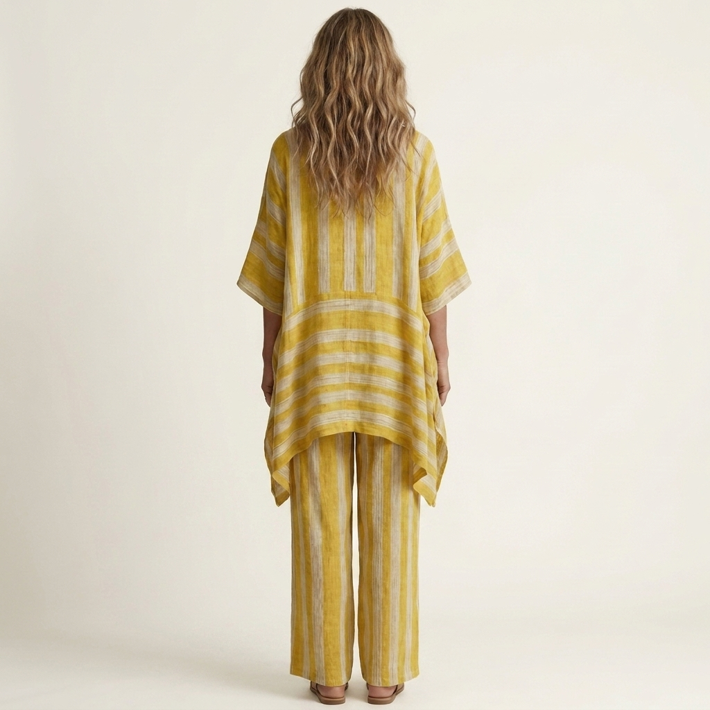 Emma | Set Due Pezzi in Cotone-Lino a Righe