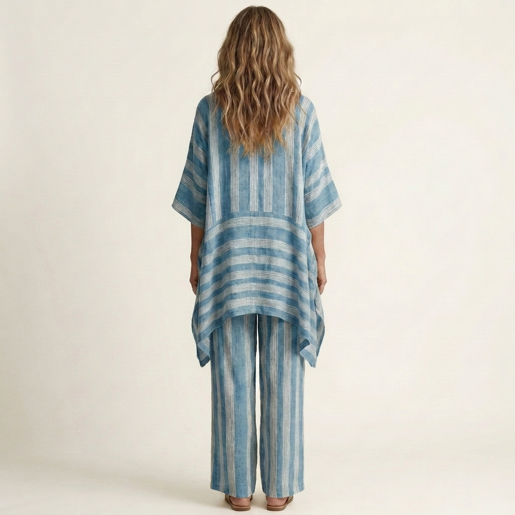 Emma | Set Due Pezzi in Cotone-Lino a Righe