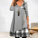 Shawnee - Abito casual patchwork con motivo a quadri per donne