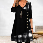 Shawnee - Abito casual patchwork con motivo a quadri per donne